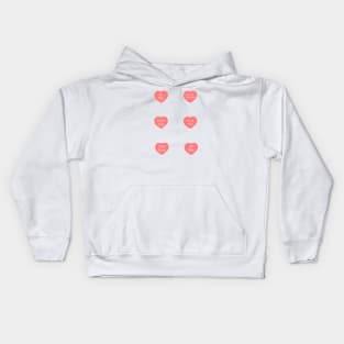 Aesthetic Cute Valentines Heart Day Love Quotes Pack Pattern Kids Hoodie